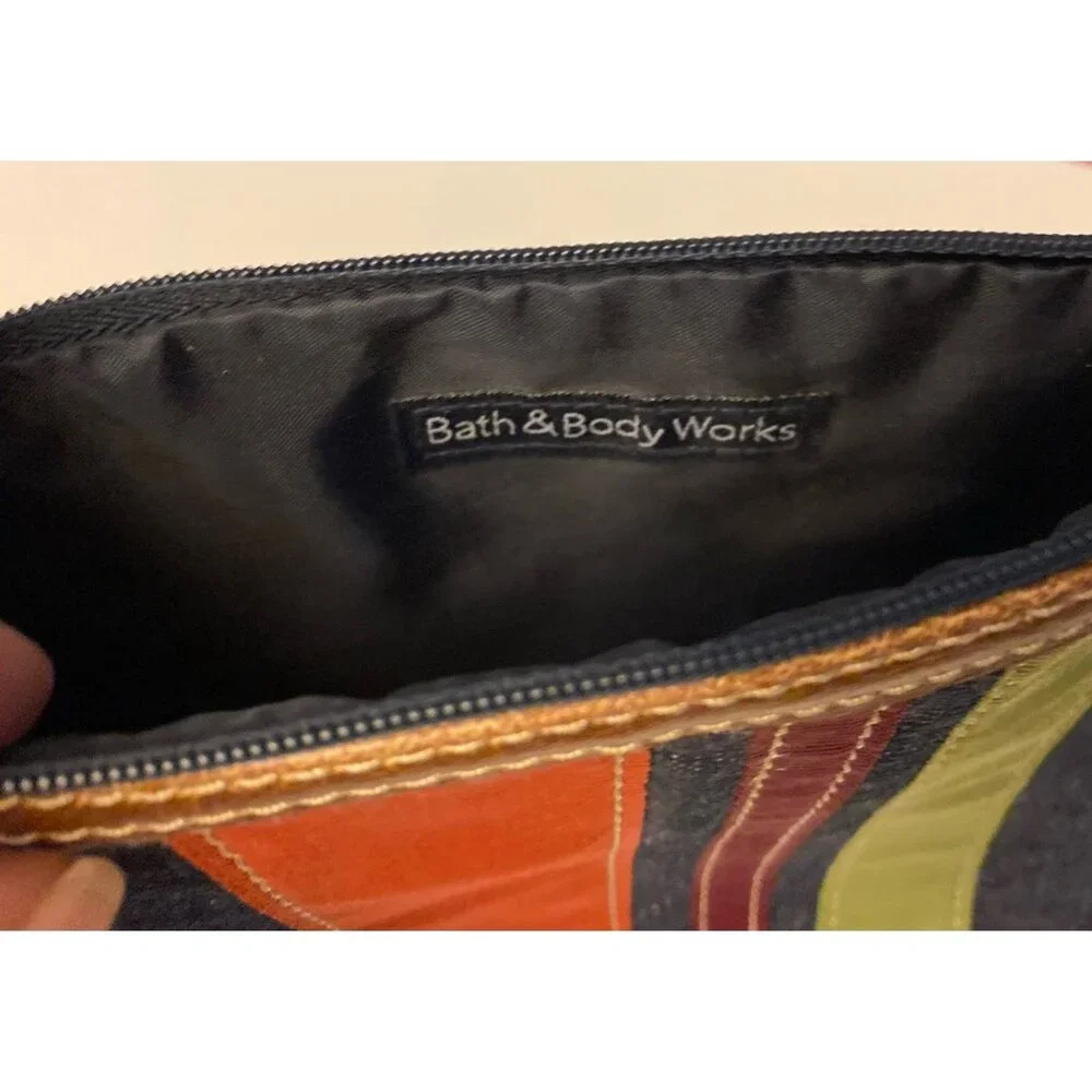 Bath & Body Works Blue Denim Travel Bag Cosmetics Case Southwest Mini Retro Y2K